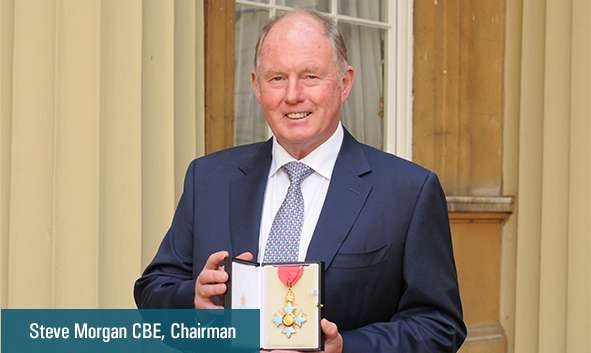 Steve Morgan with his CBE.